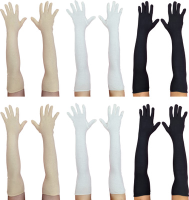MUKHAKSH Full Arm Sleeves Gloves for Bikes Scooter Scooty Trekking Jogging at Beach Inner Gloves(Multicolor)