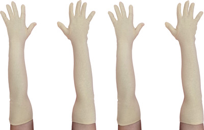 MUKHAKSH Cotton Arm Sleeve For Men & Women(Free, Beige)