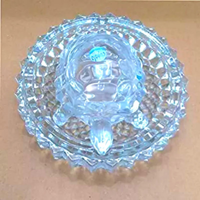 Sphatik Shri icchapurti Kachua Crystal Yantra 4 cm Feng Shui & Vastu Showpiece(Crystal, White)
