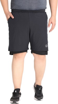 CHKOKKO Solid Men Grey Sports Shorts
