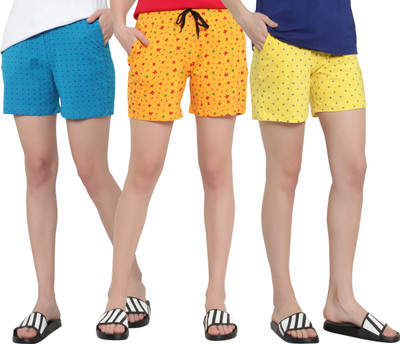 DIAZ Printed Women Multicolor Regular Shorts