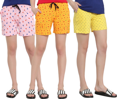 DIAZ Printed Women Multicolor Regular Shorts
