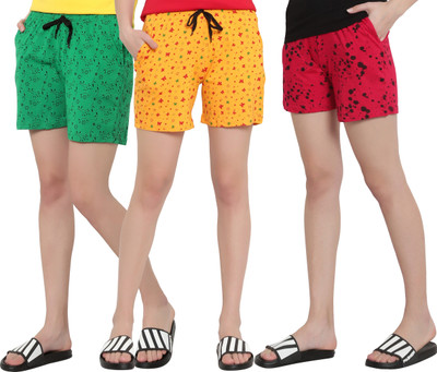DIAZ Printed Women Multicolor Regular Shorts