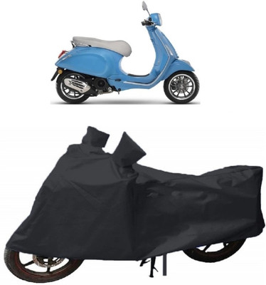 Mdstar Waterproof Two Wheeler Cover for Piaggio(Vespa, Black)