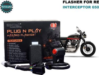 MOTOLURGY - Simtac V6.0 Plug N Play Hazard Flasher For Royal Enfield INTERCEPTOR 650 Indicator Light Motorbike LED for Royal Enfield (12 V, 10 W)
