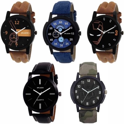 SPLAZOS Set Of Five Combo For Boys Analog Watch  - For Men