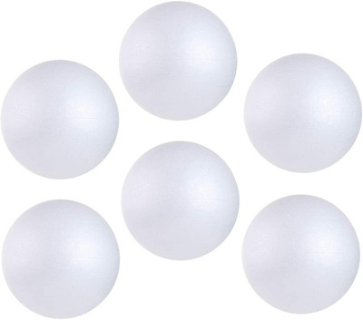 PRANSUNITA 6 Pcs Craft Styrofoam White Smooth Balls for DIY Crafts & Solar System Models
