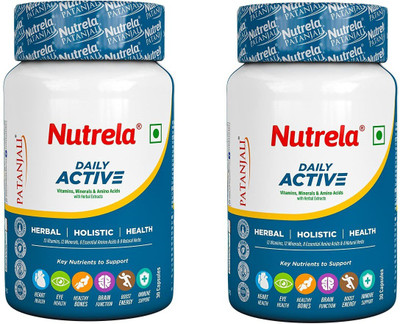 PATANJALI Nutrela Daily Active Multivitamin(Pack of 2, 60 Capsules)