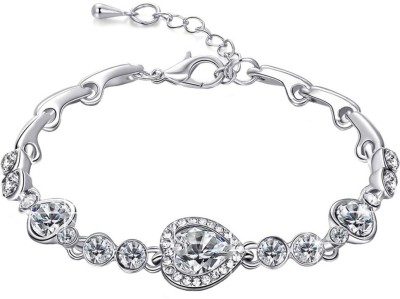 Kairangi Alloy Crystal Silver Bracelet