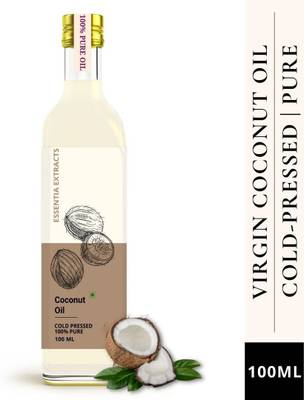 ESSENTIA EXTRACTS Extra Virgin Coconut Oil - 100% Pure Cold Pressed Akhrot Ka Tel - Glass Bottle | For Hair Massage Hair Oil