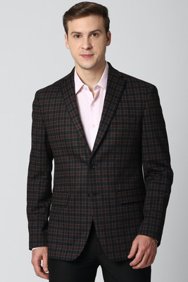 PETER ENGLAND Checkered Single Breasted Formal Men Blazer(Multicolor)