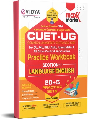 Maxx Marks NTA CUET (UG) ENGLISH LANGUAGE 25 Sample Question Papers for DU, JUNU, BHU, AMU & All Central Universities  - CUET 2022 Entrance Exam Book 20+5 Practice Sets Central Universities Common Entrance Test, Common University Entrance Test 2022(Paperback, eVidya Editorial Team, Maxx Marks Editor