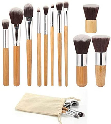 lukzer 11PCS Makeup Brushes Set Foundation Blending Brush Tool (1 Free Blending Sponge)(Pack of 11)