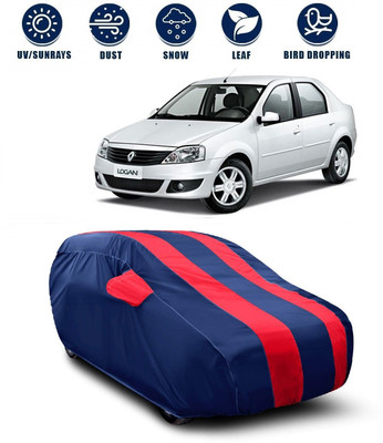BOWRAIN Car Cover For Mahindra Logan (With Mirror Pockets)(Red, Blue)