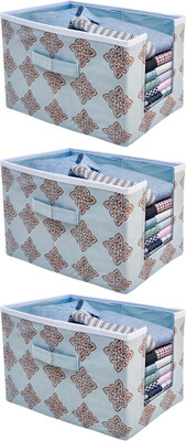 whitekrafts Stacker/Shirt Organizer Wardrobe Organizer 3 pcs combo grey Closet Divider(Fabric)