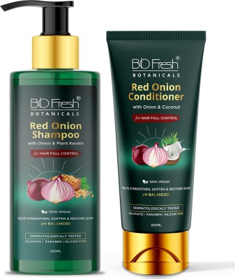 Biofresh Botanicals Red Onion Hair Growth Treatment ( Red Onion Shampoo + Conditioner ) Dermatologically Tested(2 Items in the set)