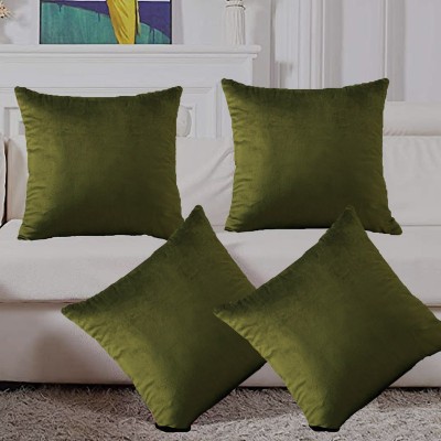 AMITRA Velvet Cushions Cover(Pack of 4, 46 cm*46 cm, Light Green)