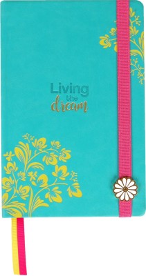 Doodle Living the dream Turquoise Notebook With Metal Slider and Elastic Band A5 Diary Ruled 200 Pages(Turquoise)