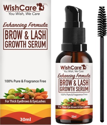 WishCare Brow & Lash Growth Serum - EyeBrow & Eyelash Growth Oil Serum With Castor Oil, Almond Oil & Vitamin E - 30ml 30 ml(Transparent)