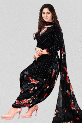 INITHI Crepe Floral Print Salwar Suit Material