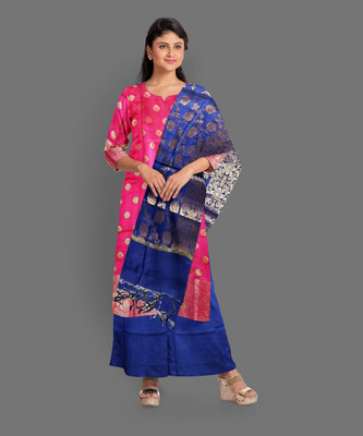 The SDF India Cotton Silk Self Design Kurta & Palazzo Material