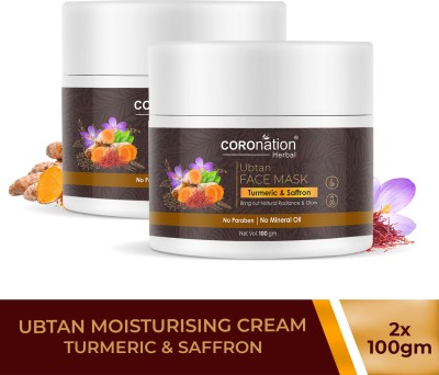 COROnation Herbal Ubtan Face Mask with Turmeric & Saffron - Pack of 2(200 g)