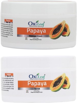 Oxileaf Professional Papaya Cream & Scrub Combo(400 ml)