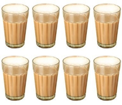 Glass World (Pack of 8) Old School Retro Cutting Chai/Tea Original Glasses Cups, Relive Memories Glass Set Water/Juice Glass(100 ml, Glass, Clear)