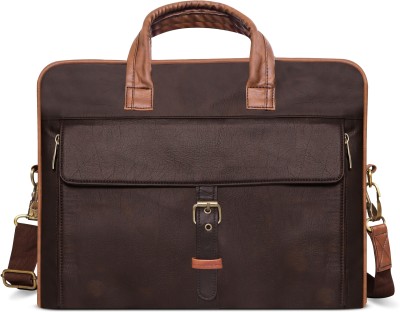 NEHA CREATION Brown Color Faux Leather 10L Office Laptop Bag For Men BG57 Waterproof Messenger Bag(Brown, 10 L)