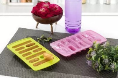 Nextday's Yellow, Purple Plastic Ice Cube Tray(Pack of4)