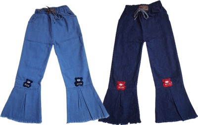 YNA Flared Girls Blue Jeans(Pack of 2)