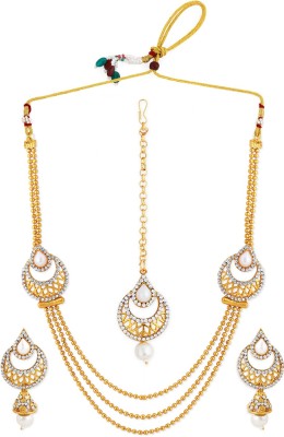 RUBANS Alloy Gold-plated Gold, White Jewellery Set(Pack of 1)