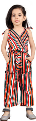 Tinyworld Striped Girls Jumpsuit