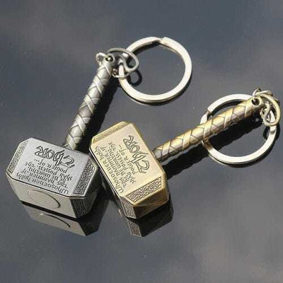 JAINSON MARTIN Combo Of Thor Hammer [Silver And Golden] Key Chain