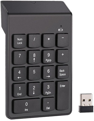 Wifton Wireless Numeric Keypad 2.4G 18-Key USB Financial Numpad-IX27 Wireless Handheld Multi-device Keyboard Compatible with Desktop, Laptop, Mac(Black)