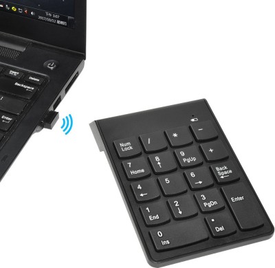 Wifton Wireless Numeric Keypad 2.4G 18-Key USB Financial Numpad-IX13 Wireless Multi-device Keyboard(Black)
