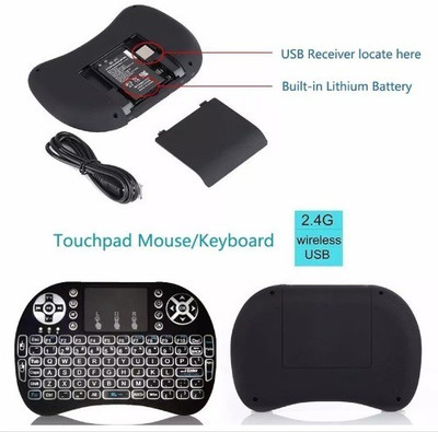 Wifton Backlit keyboard Mini Wireless Keyboard 2.4G with Touchpad-X50 Bluetooth Handheld Multi-device Keyboard Compatible with Desktop, Laptop, Mac(Black)