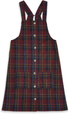 Pantaloons Junior Girls Midi/Knee Length Casual Dress(Dark Blue, Sleeveless)