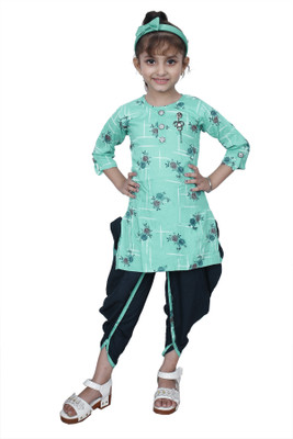 Hariyal Creation Girls Festive & Party Kurta and Patiala Set(Green Pack of 1)