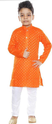 RahatGarments Boys Casual Kurta and Pyjama Set(Yellow Pack of 1)