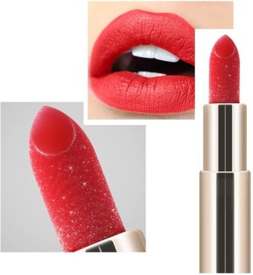 YAWI Shimmery Sparkly 3D Magical Metallic Glitter Hot Red Lipstick(red, 3.8 ml)