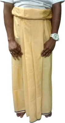 Queens Creation Solid Yellow Lungi