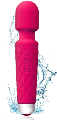 RBS Magic Waterproof PERSONAL Wand Massager, Mini Handheld Rechargeable Neck Shoulder Back Body Massage with 8 Powerful Speeds&20 Pulsating Patterns for Sports Recovery & Muscle Aches Body Massager for Pain Relief with Vibration Massager(OFF RED)