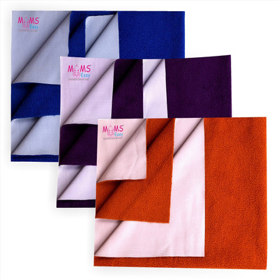 Moms Easy Cotton Baby Bed Protecting Mat(Maroon,Plum,R.Blue, Pack of 3, Small)