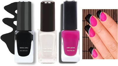 THTC Smooth & Perfect Finish Quick-dry Formulated Cool Matte Nail MULTI COLOR(Pack of 3)