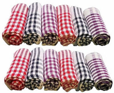 ezkartz Kitchen Towels 12 Pieces Red, Blue, Green Cloth Napkins(12 Sheets)