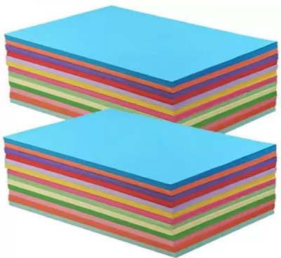 ROOTS 200 Nos Premium Bright Art and Craft Unruled A4 80 gsm Coloured Paper(Set of 20, Multicolor)