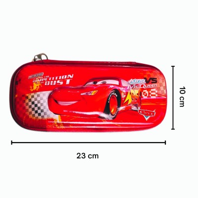 KARBD McQueen Red Racing Sports Car Hardtop 3D Art EVA Pencil Box(Set of 1, Red)