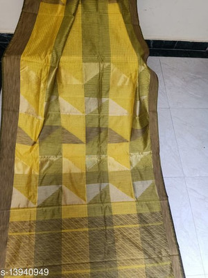 Ansari Fabrics Self Design Banarasi Pure Silk Saree(Multicolor)