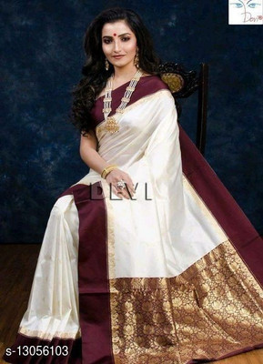 Ansari Fabrics Self Design Kanjivaram Pure Silk Saree(Multicolor)